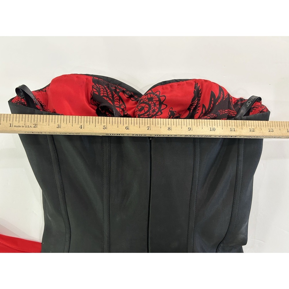 Vintage Red Black Gothic Corset Top Dress‎ Y2K Silk Witchy Vamp Prom Hoco Size 4 - Picture 16 of 16
